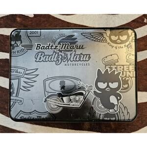 Vintage Y2K 2001 Badtz-Maru Biker Motorcycle Metal Lunch Box Sanrio Made Japan